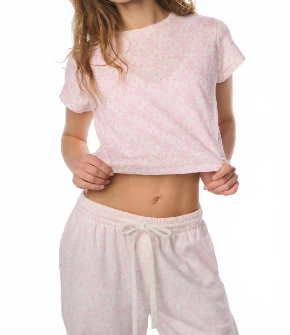 NEW LOVESHACKFANCY rubin cropped tee in chantilly
